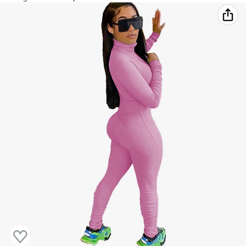 PINK SEXY LONG SLEEVE ONE PIECE LARGE💝